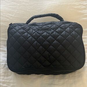 MZ Wallace Black Zip Round Cosmetic